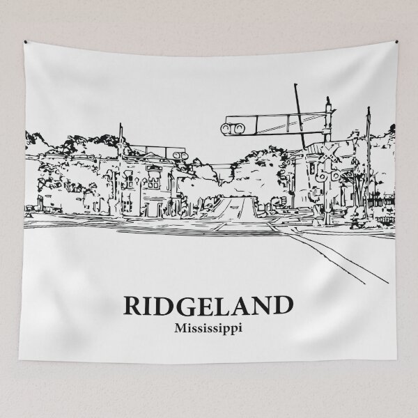 Item preview, Ridgeland MS - Ink Cityscape Illustration designed and sold by Lakeric Cityscapes.