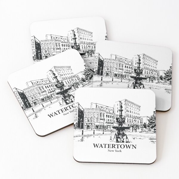 Item preview, Watertown NY - Ink Cityscape Illustration designed and sold by Lakeric Cityscapes.