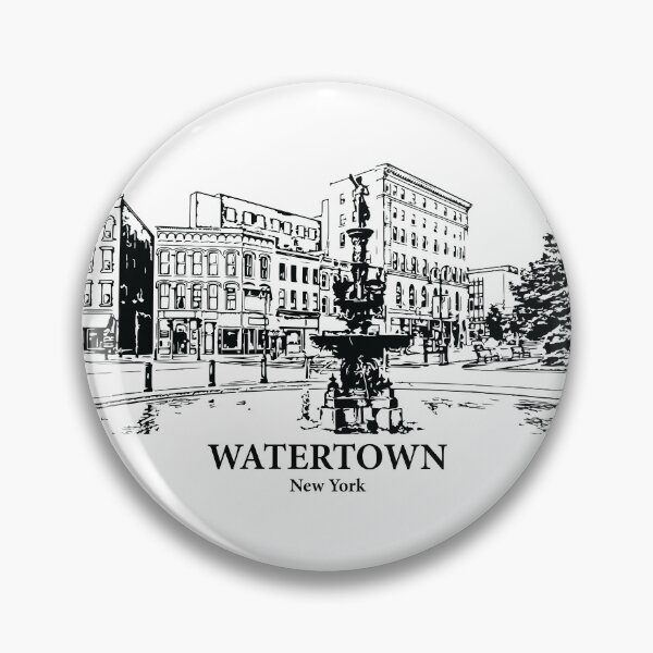Item preview, Watertown NY - Ink Cityscape Illustration designed and sold by Lakeric.