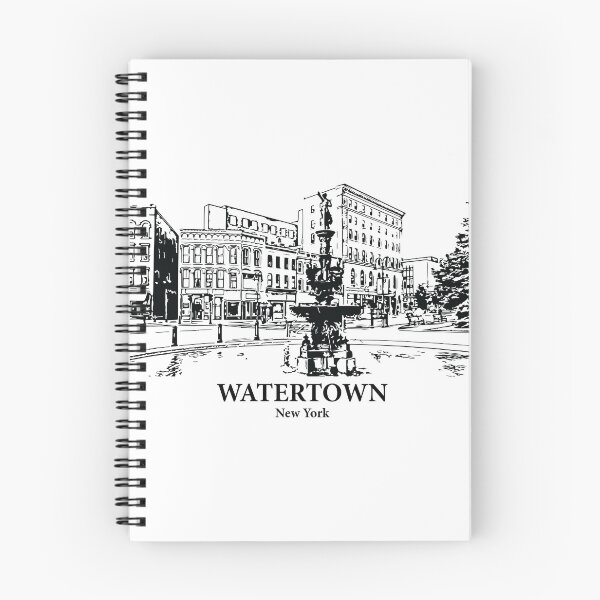 Item preview, Watertown NY - Ink Cityscape Illustration designed and sold by Lakeric.