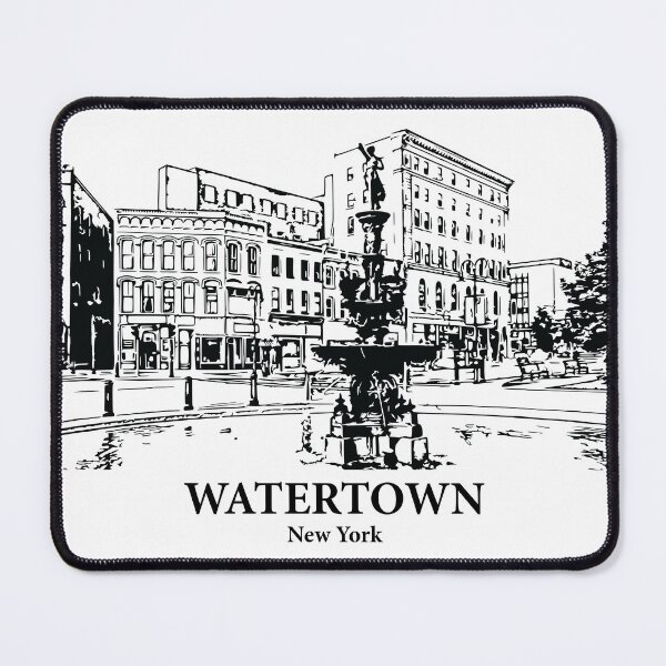 Item preview, Watertown NY - Ink Cityscape Illustration designed and sold by Lakeric Cityscapes.