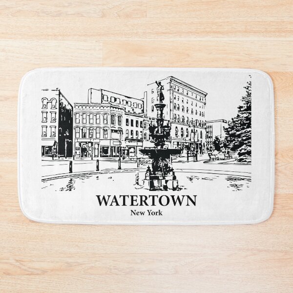 Item preview, Watertown NY - Ink Cityscape Illustration designed and sold by Lakeric.