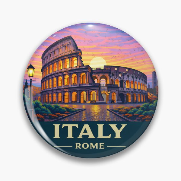 Item preview, Rome Colosseum at Sunset | Elegant Vintage Italy Travel Illustration designed and sold by Timegraf.