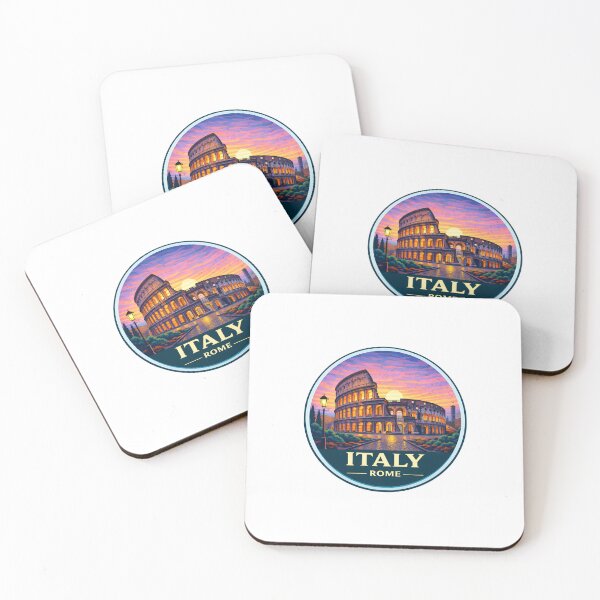 Item preview, Rome Colosseum at Sunset | Elegant Vintage Italy Travel Illustration designed and sold by Timegraf.