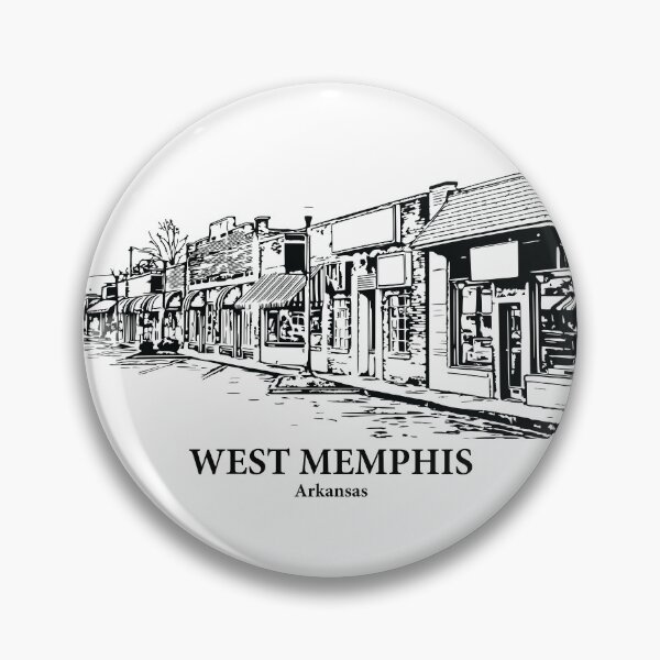 Item preview, West Memphis AR - Ink Cityscape Illustration designed and sold by Lakeric.