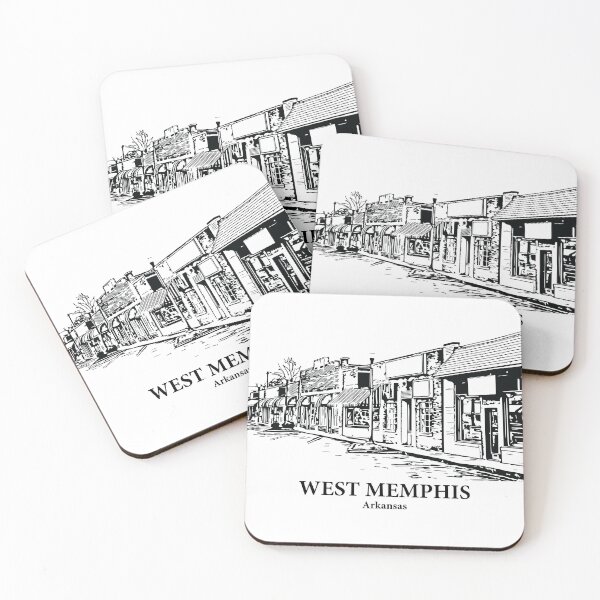 Item preview, West Memphis AR - Ink Cityscape Illustration designed and sold by Lakeric Cityscapes.