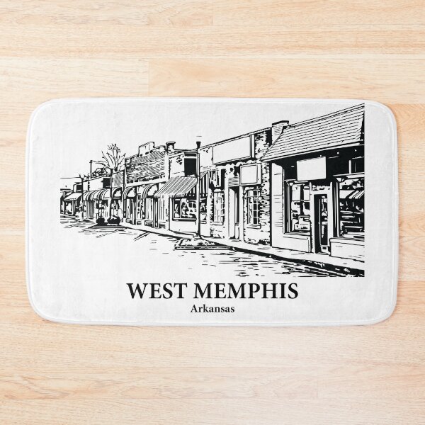 Item preview, West Memphis AR - Ink Cityscape Illustration designed and sold by Lakeric Cityscapes.