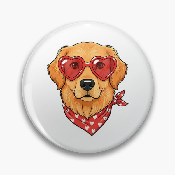 Artikelvorschau, Golden Retriever zum Valentinstag, lustiger Hund, XOXO Valentinstag, süßes Hundeherz-Motiv, Haustier, Hundebrille entworfen und verkauft von DesignDenDo ⭐⭐⭐⭐⭐.