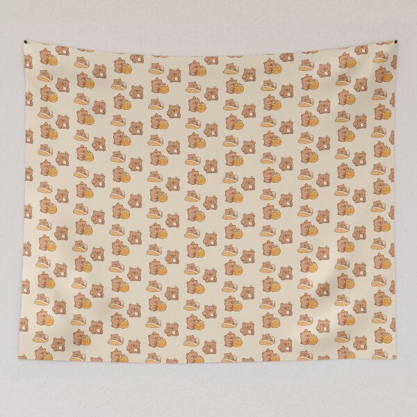 Item preview, Capybara cute illustration eating and sleeping designed and sold by Kr1tos.