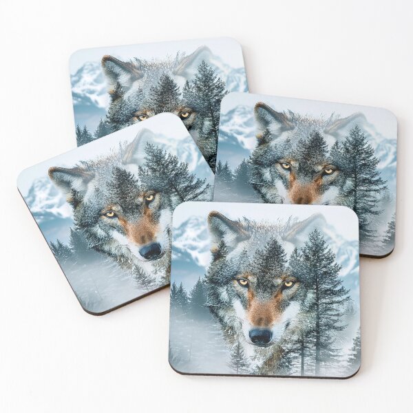 Item preview, Wolf In A Mountain Pine Forest Stylized Art designed and sold by DEC02.