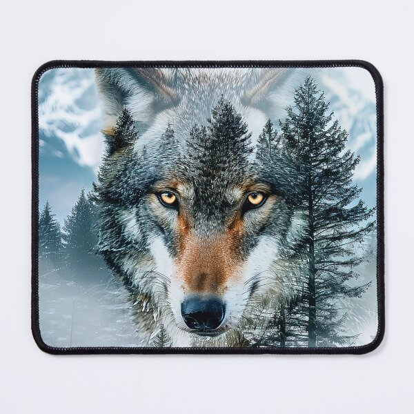 Item preview, Wolf In A Mountain Pine Forest Stylized Art designed and sold by DEC02.
