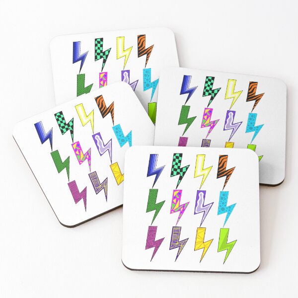 Item preview, lightening bolts 80s design designed and sold by Blockhead Designs.
