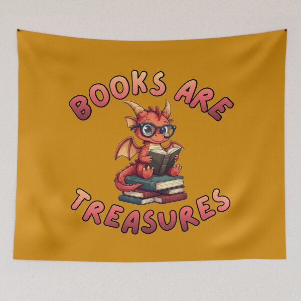 Item preview, Books are Treasures designed and sold by Dragons Hoard Designs.