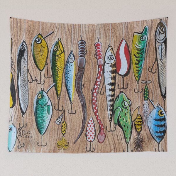Item preview, Fishing lures, rooster tails and plastic worms  designed and sold by Matt Starr Fine Art .