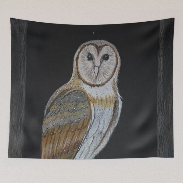 Item preview, Barn owl hunting in a barn  designed and sold by Matt Starr Fine Art .