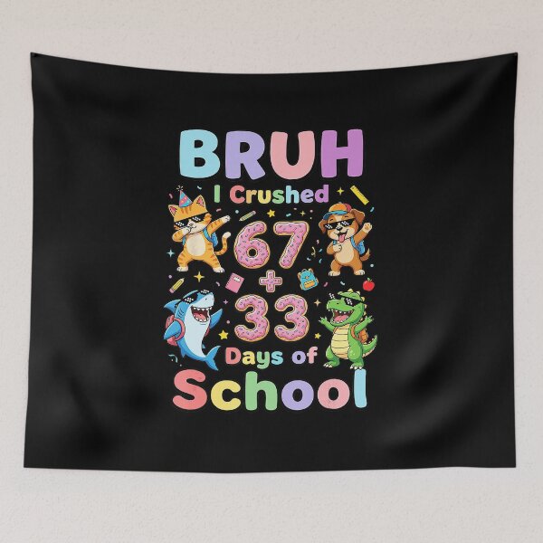Item preview, BRUH I Crushed 67 + 33 Days of School Math Meme Celebration designed and sold by gladysenglish.