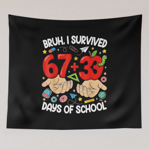 Item preview, BRUH I SURVIVED 67+33 DAYS OF SCHOOL 100 Days of School Meme Celebration designed and sold by gladysenglish.