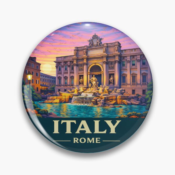 Item preview, Trevi Fountain Rome Italy Illustration | Vintage Travel Art designed and sold by Timegraf.