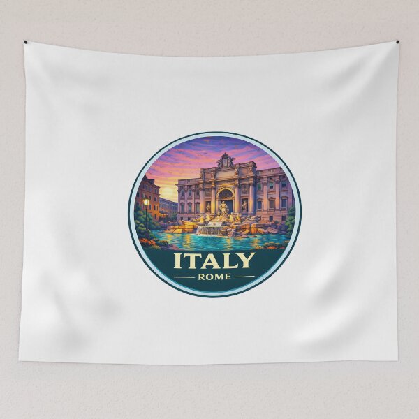 Item preview, Trevi Fountain Rome Italy Illustration | Vintage Travel Art designed and sold by Timegraf.
