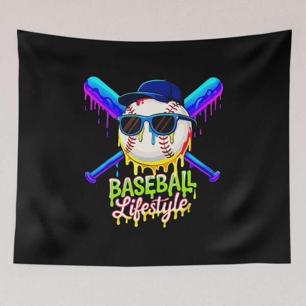Item preview, BASEBALL Lifestyle Drip Skull designed and sold by miaa-artistshop.