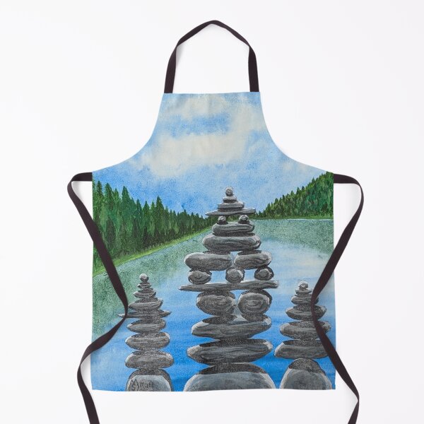 Item preview, Rock cairns at the lake  designed and sold by Matt Starr Fine Art .