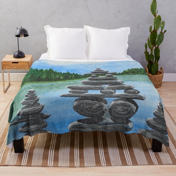Item preview, Rock cairns at the lake  designed and sold by Matt Starr Fine Art .