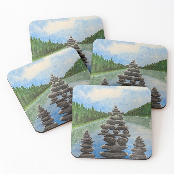 Item preview, Visitors at the rock cairns  designed and sold by Matt Starr Fine Art .