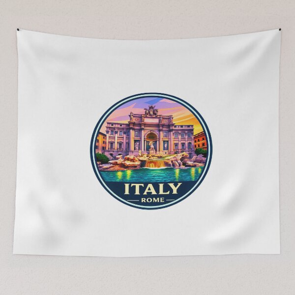 Item preview, Trevi Fountain Rome Italy Illustration | Vintage Travel Art designed and sold by Timegraf.