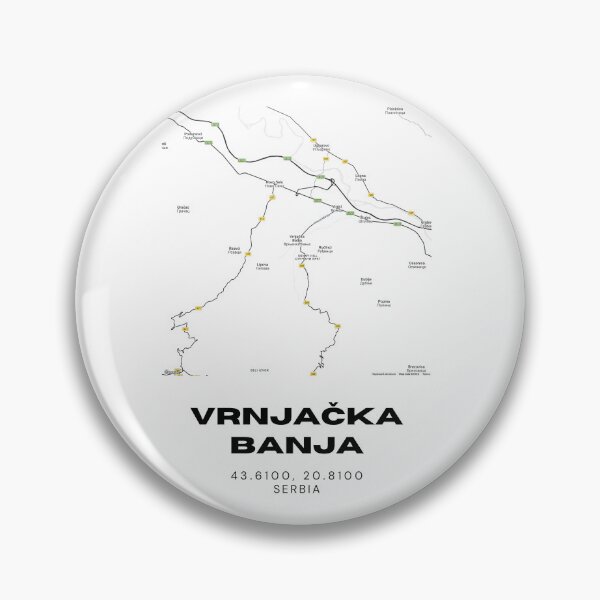 Item preview, Vrnjačka Banja Serbia Map Print | Minimalist City Road Map Wall Art designed and sold by RM-Journey.