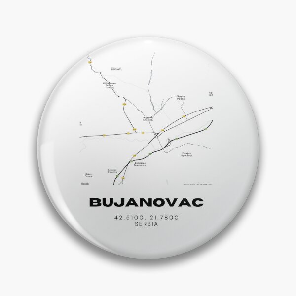 Item preview, Bujanovac Serbia Map Print | Minimalist City Road Map Wall Art designed and sold by RM-Journey.