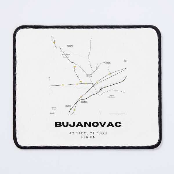 Item preview, Bujanovac Serbia Map Print | Minimalist City Road Map Wall Art designed and sold by RM-Journey.