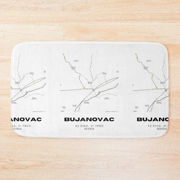 Item preview, Bujanovac Serbia Map Print | Minimalist City Road Map Wall Art designed and sold by RM-Journey.