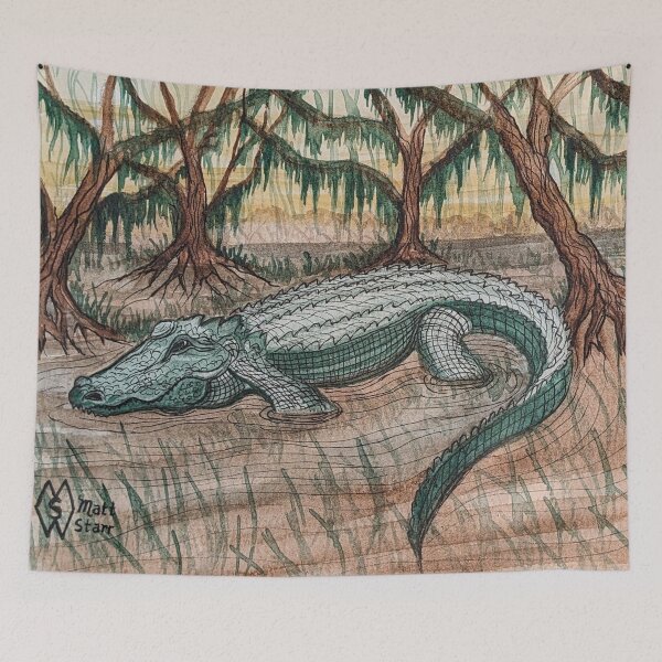 Item preview, Alligator lurking in the swamp  designed and sold by Matt Starr Fine Art .