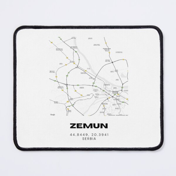 Item preview, Zemun Serbia Map Print | Minimalist City Road Map Wall Art designed and sold by RM-Journey.