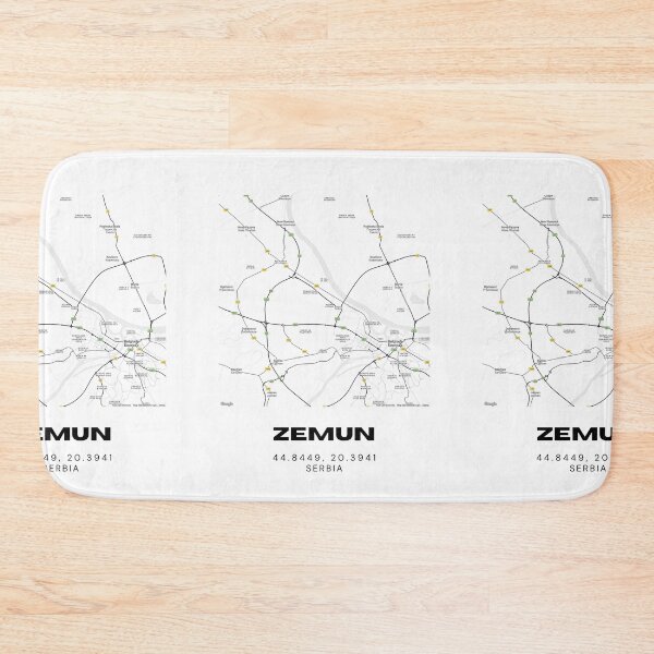 Item preview, Zemun Serbia Map Print | Minimalist City Road Map Wall Art designed and sold by RM-Journey.