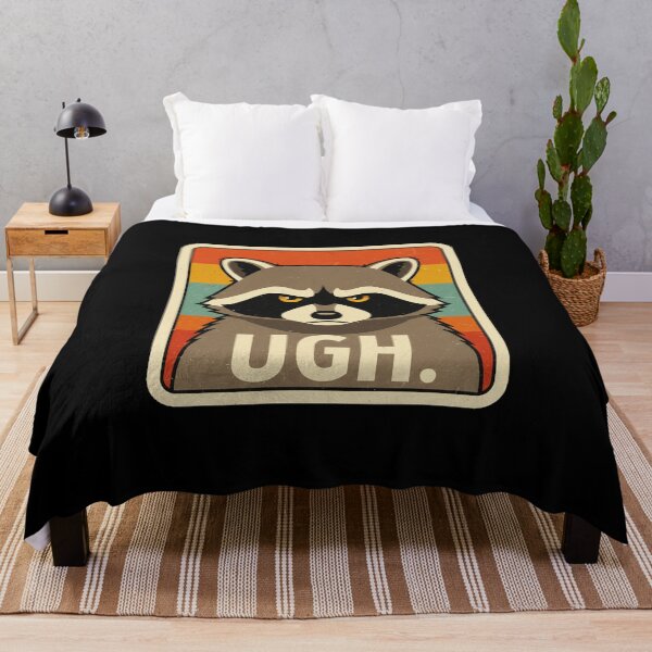 Item preview, UGH Raccoon Illustration Relatable Attitude Art designed and sold by JEFDodsonArt.