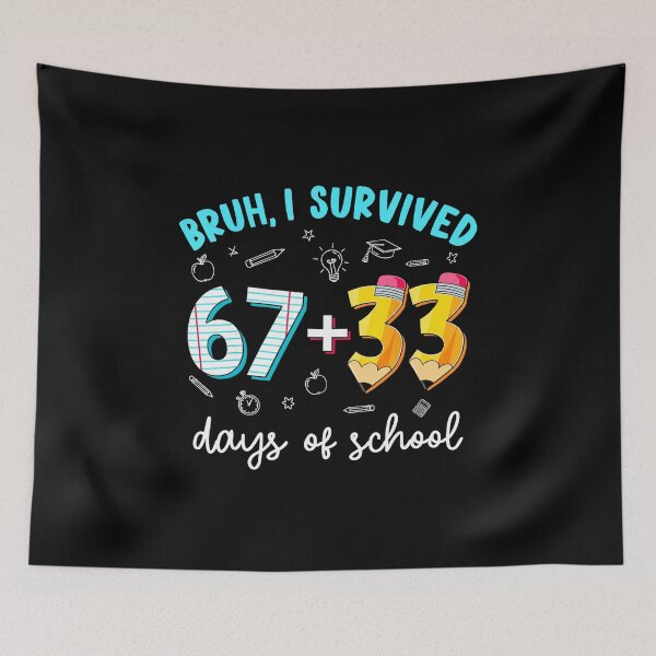 Item preview, BRUH I SURVIVED 67+33 Days of School 100 Days Meme Celebration designed and sold by gladysenglish.