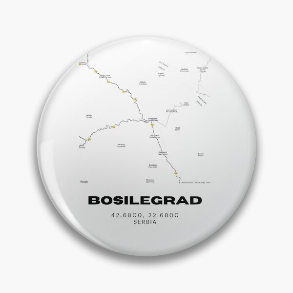 Item preview, Bosilegrad Serbia Map Print | Minimalist City Road Map Wall Art designed and sold by RM-Journey.