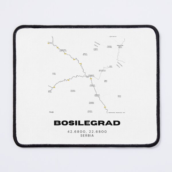 Item preview, Bosilegrad Serbia Map Print | Minimalist City Road Map Wall Art designed and sold by RM-Journey.