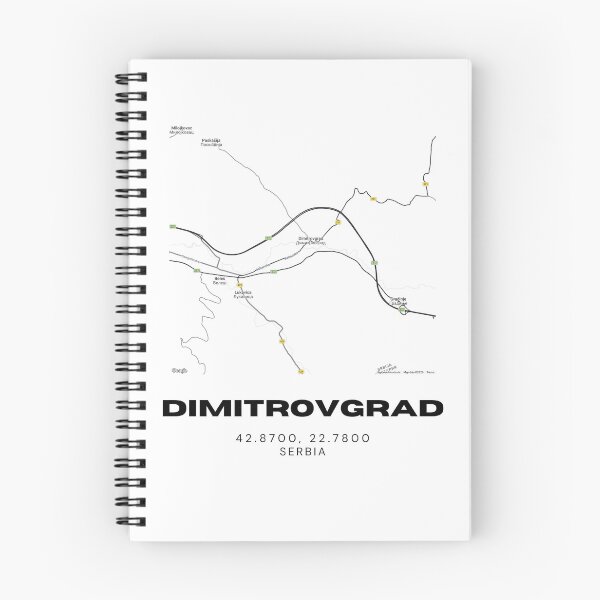 Item preview, Dimitrovgrad Serbia Map Print | Minimalist City Road Map Wall Art designed and sold by RM-Journey.