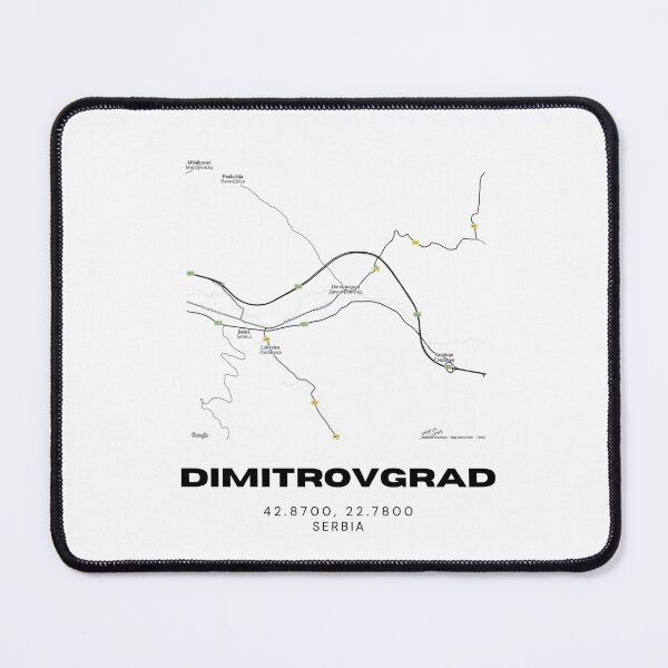 Item preview, Dimitrovgrad Serbia Map Print | Minimalist City Road Map Wall Art designed and sold by RM-Journey.