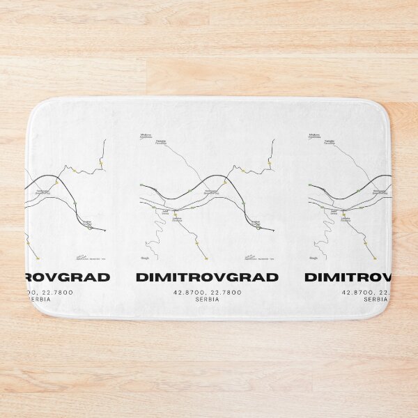 Item preview, Dimitrovgrad Serbia Map Print | Minimalist City Road Map Wall Art designed and sold by RM-Journey.