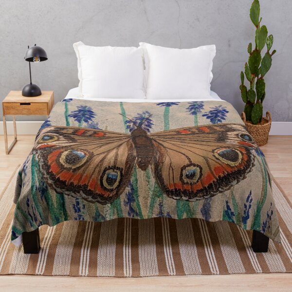 Item preview, Buckeye butterfly in the grape hyacinth flowers designed and sold by Matt Starr Fine Art .
