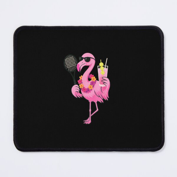 Item preview, Pink Flamingo Tennis Cocktail Funny Sports Illustration designed and sold by WayTBeenkenArt.