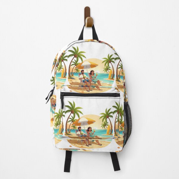 Item preview, Relaxing Couple on Tropical Beach with Summer Drinks designed and sold by VibranPalette.
