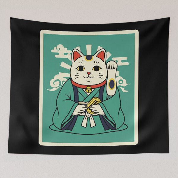 Item preview, Maneki Neko Green Prosperity Cat Japanese Style designed and sold by JordynLadukeg65.