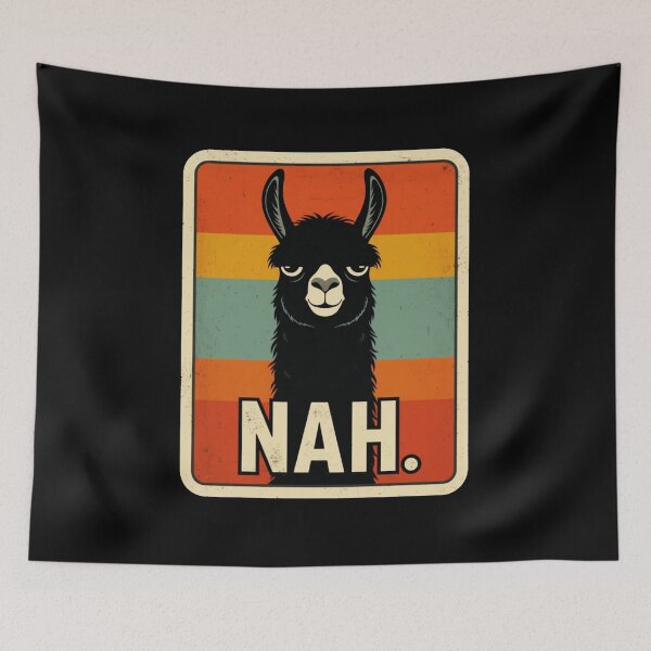 Item preview, NAH. Llama Illustration Relatable Attitude Art designed and sold by JEFDodsonArt.