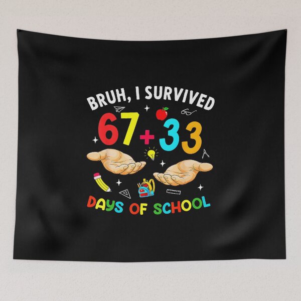 Item preview, BRUH, I SURVIVED 67+33 Days of School 100 Days Meme Celebration designed and sold by gladysenglish.