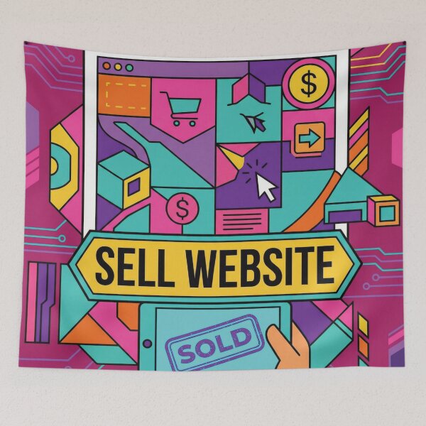 Item preview, Vibrant Colorful Sell Website Business Illustration designed and sold by DGtaLrtcom.