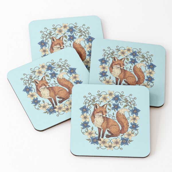 Item preview, Red Fox Floral Art for Nature and Fox Lovers designed and sold by BirdsnStuff.